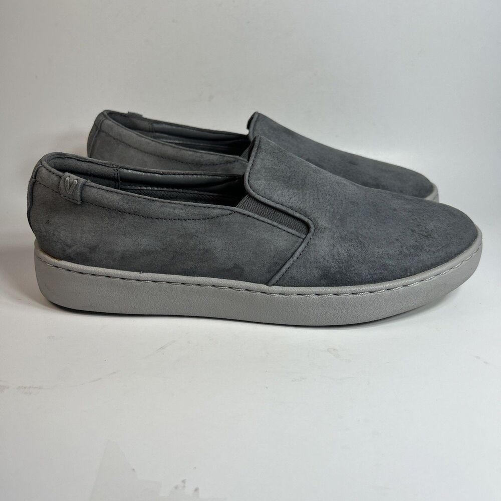 Vionic Women's Sneakers Size 8 Avery Pro Suede Slip On Vio Grip  Leather Gray